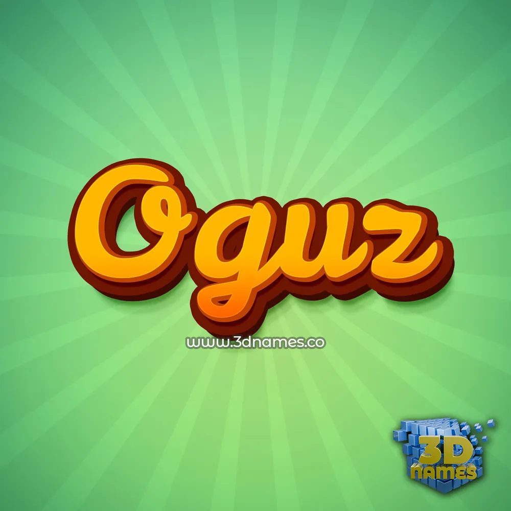 oguz in Green Rays style - 3D name wallpaper
