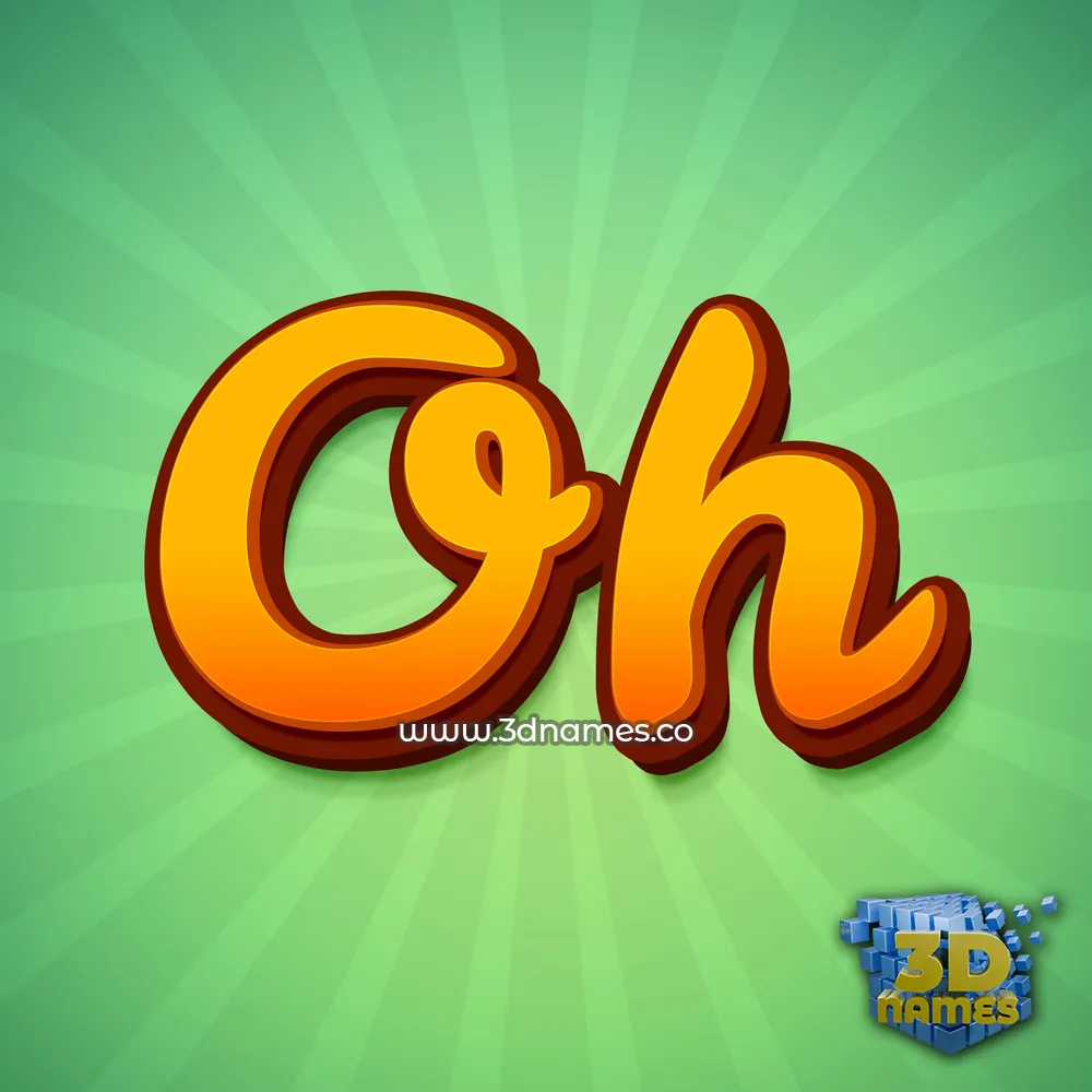 oh in Green Rays style - 3D name wallpaper