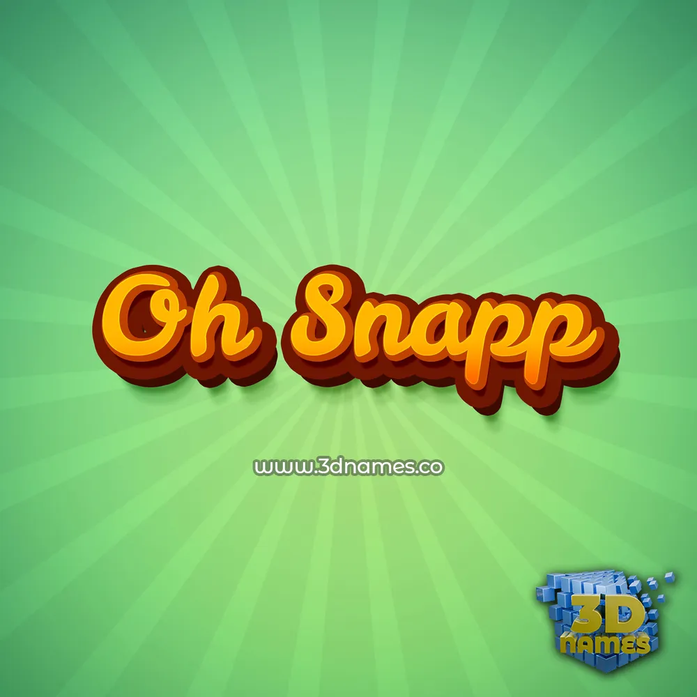 oh snapp in Green Rays style - 3D name wallpaper