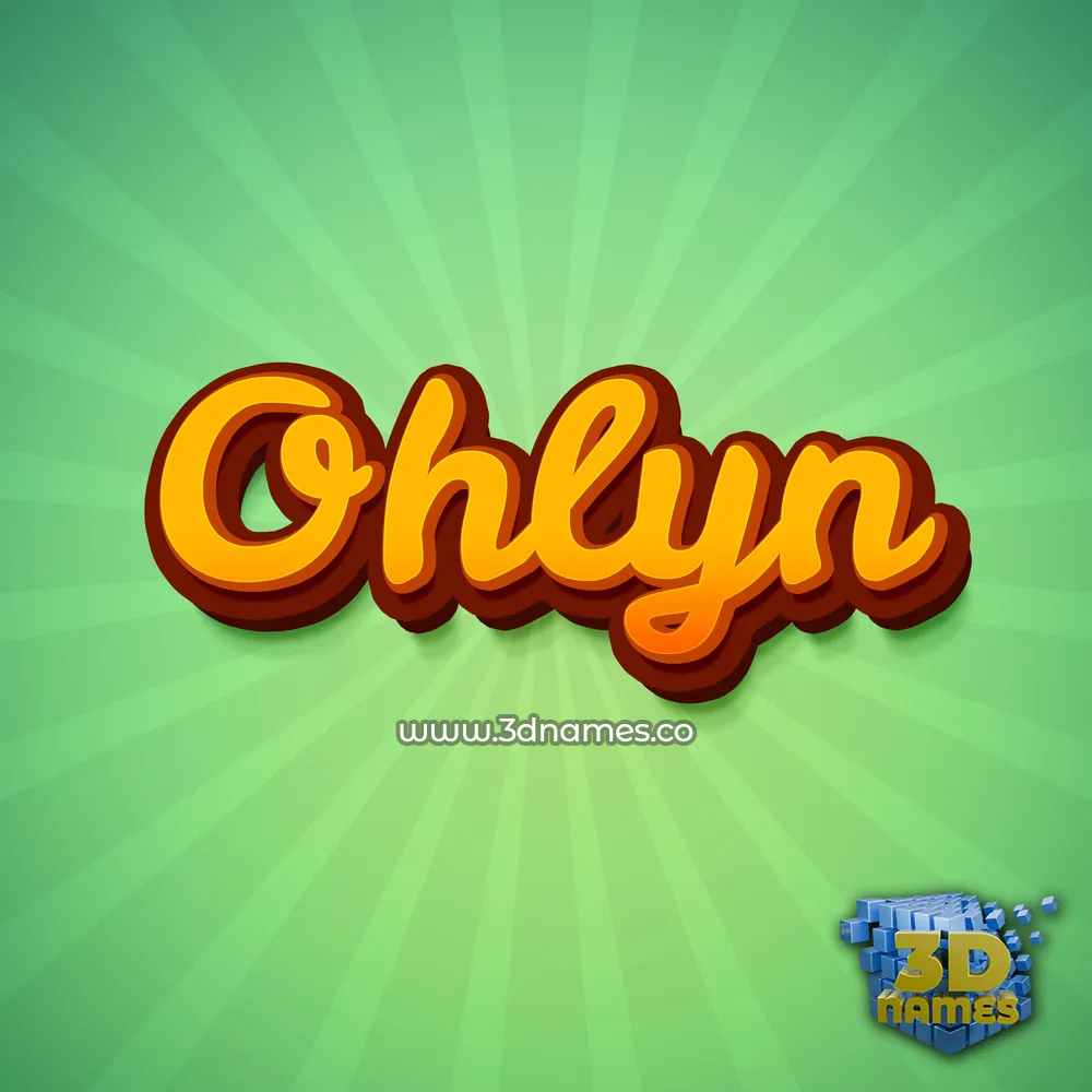 ohlyn in Green Rays style - 3D name wallpaper