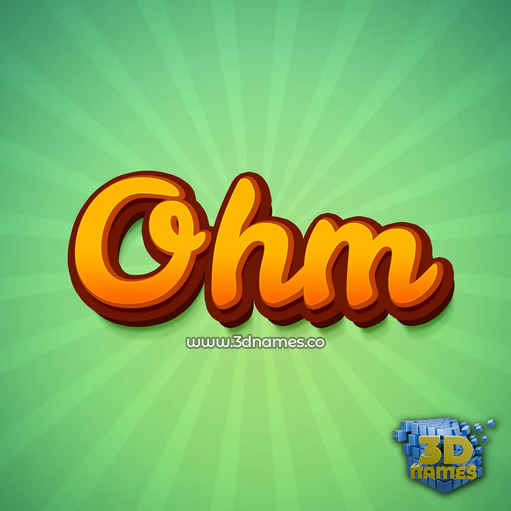 ohm in Green Rays style - 3D name wallpaper