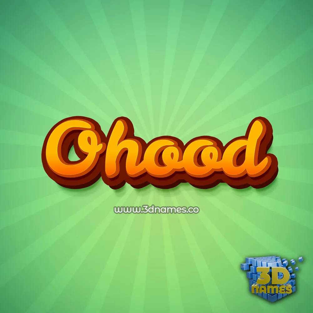 ohood in Green Rays style - 3D name wallpaper