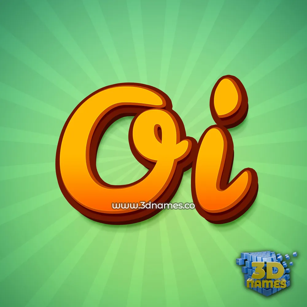 oi in Green Rays style - 3D name wallpaper