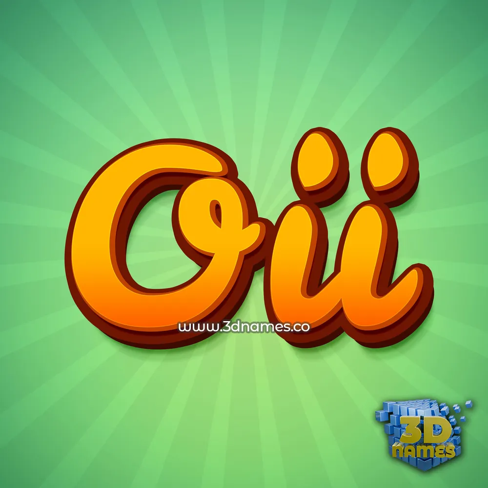 oii in Green Rays style - 3D name wallpaper