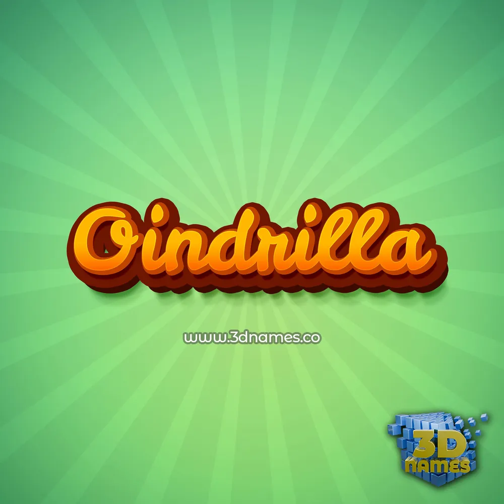 oindrilla in Green Rays style - 3D name wallpaper
