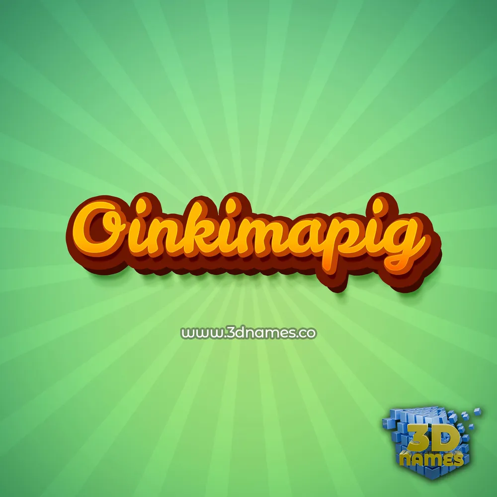 oinkimapig in Green Rays style - 3D name wallpaper