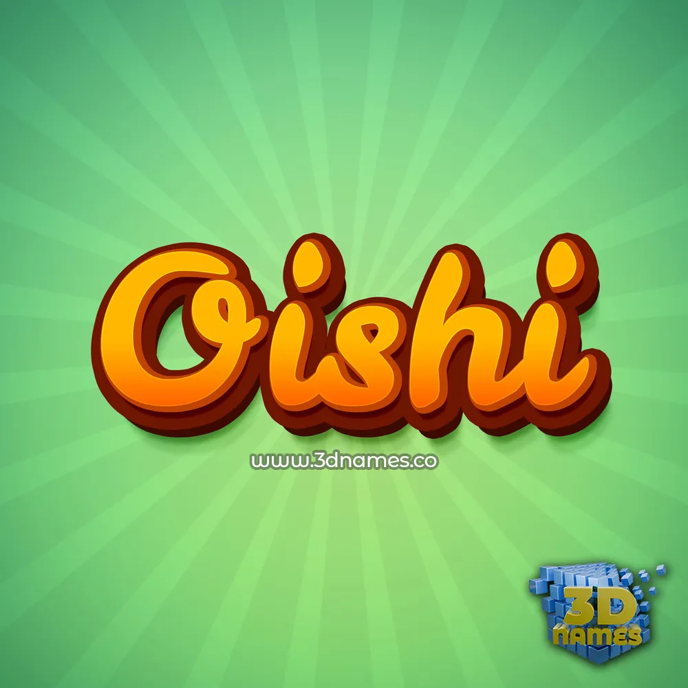 oishi in Green Rays style - 3D name wallpaper