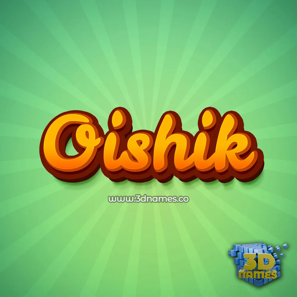 oishik in Green Rays style - 3D name wallpaper