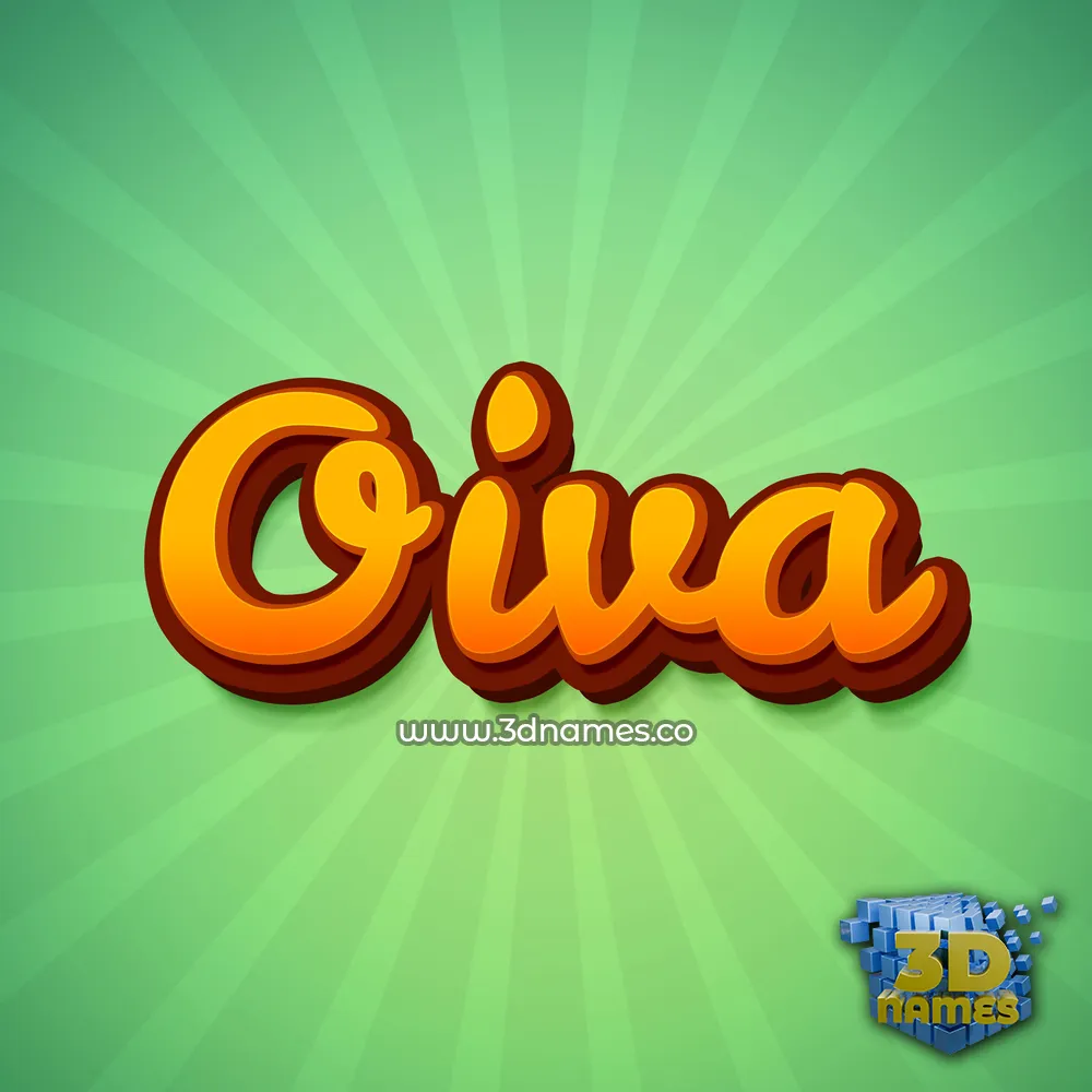 oiva in Green Rays style - 3D name wallpaper