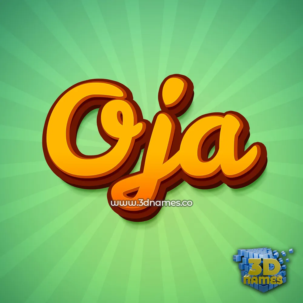 oja in Green Rays style - 3D name wallpaper