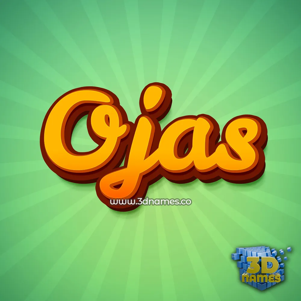 ojas in Green Rays style - 3D name wallpaper