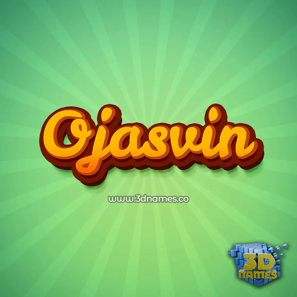 ojasvin in Green Rays style - 3D name wallpaper