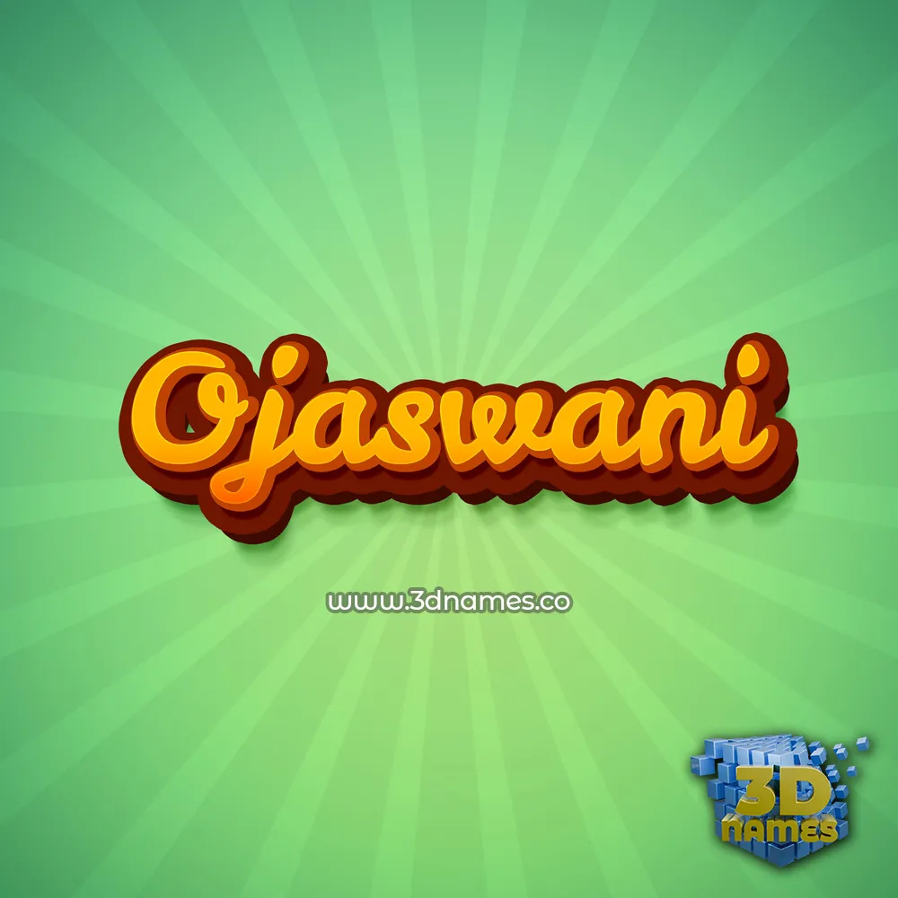 ojaswani in Green Rays style - 3D name wallpaper