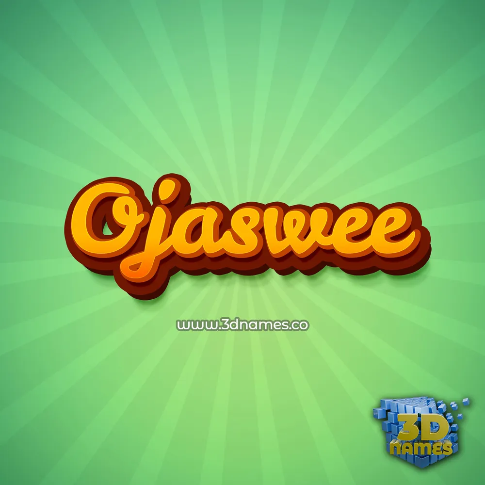 ojaswee in Green Rays style - 3D name wallpaper