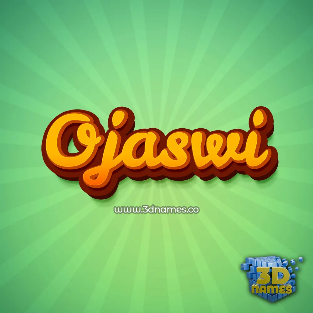 ojaswi in Green Rays style - 3D name wallpaper