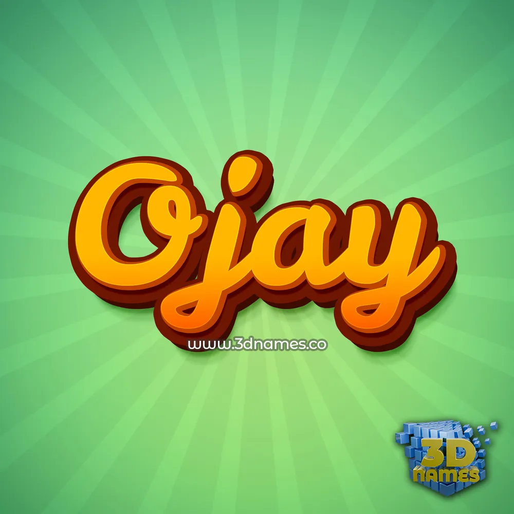ojay in Green Rays style - 3D name wallpaper