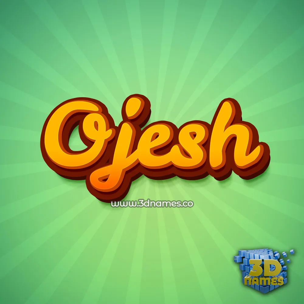 ojesh in Green Rays style - 3D name wallpaper