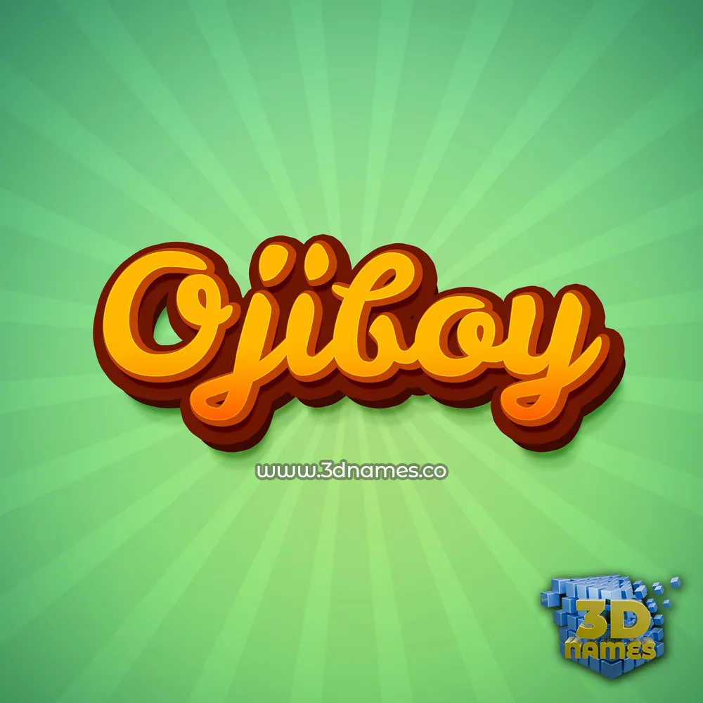 ojiboy in Green Rays style - 3D name wallpaper