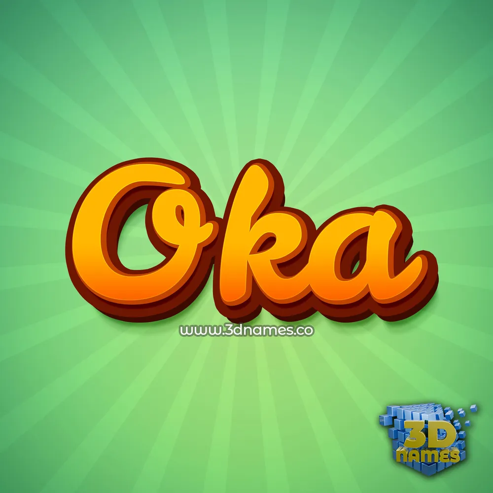 oka in Green Rays style - 3D name wallpaper