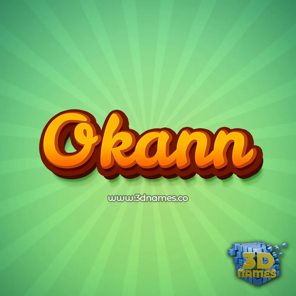 okann in Green Rays style - 3D name wallpaper