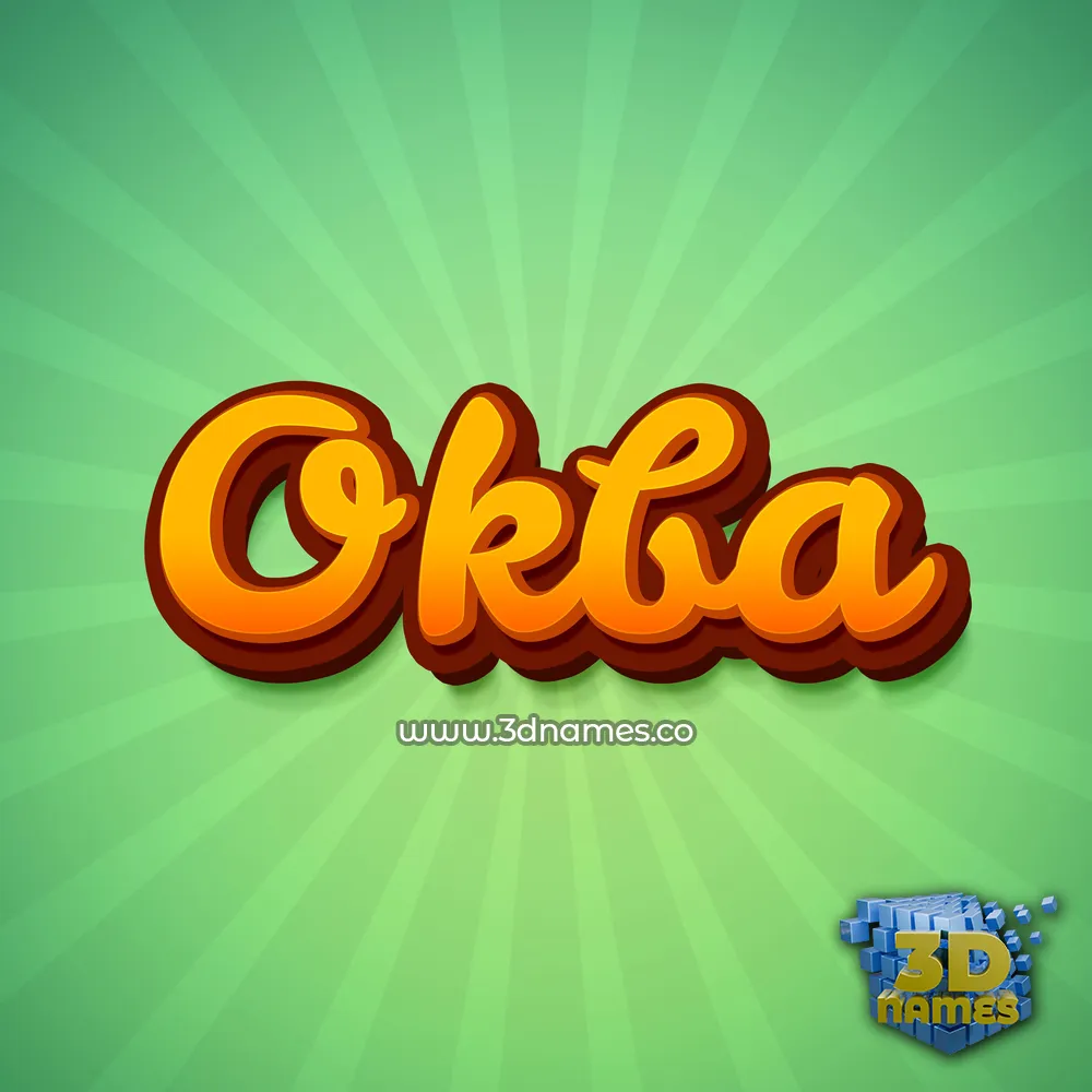 okba in Green Rays style - 3D name wallpaper