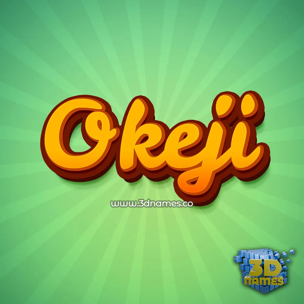 okeji in Green Rays style - 3D name wallpaper