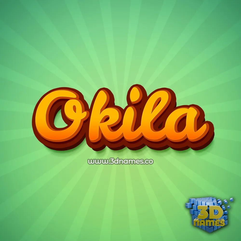 okila in Green Rays style - 3D name wallpaper