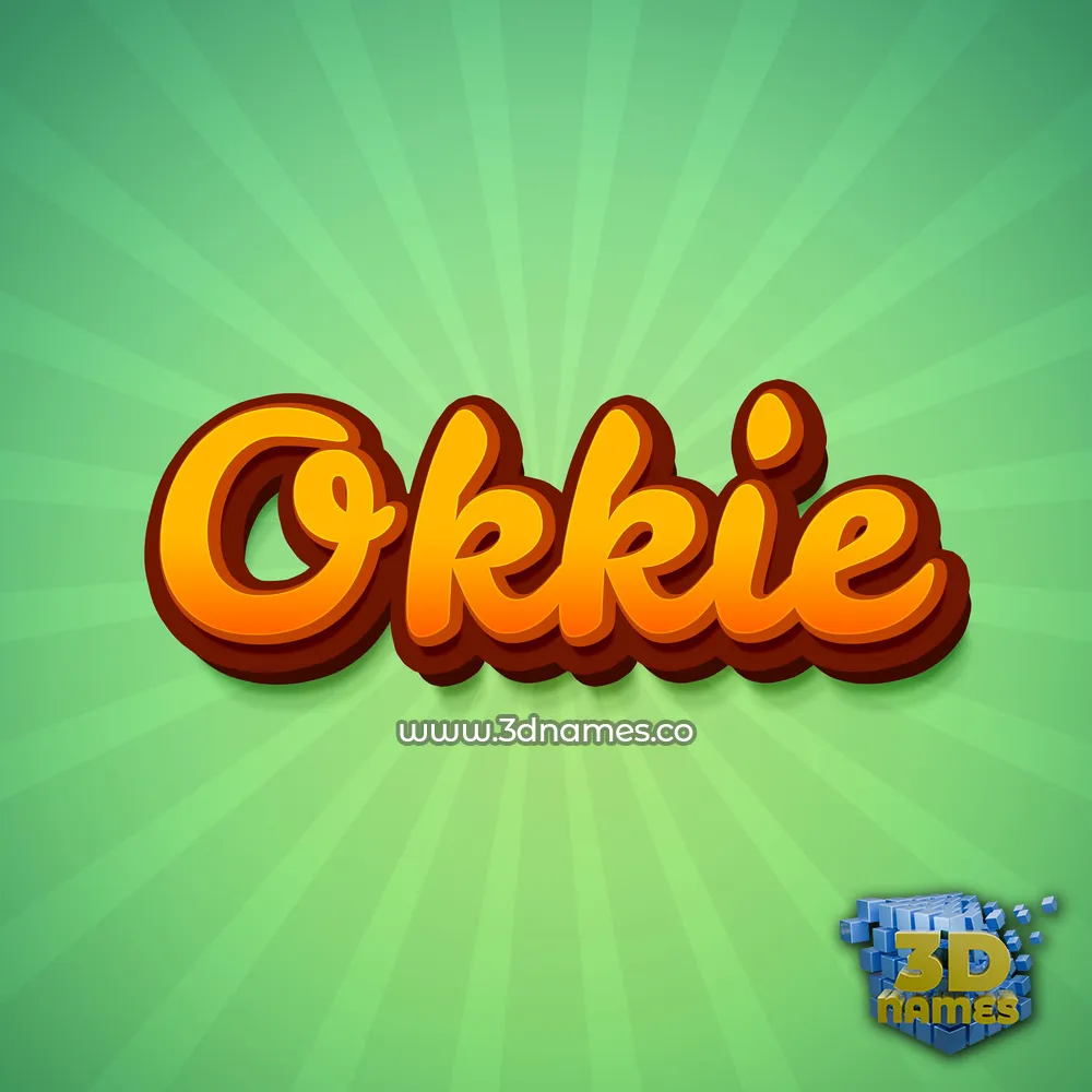 okkie in Green Rays style - 3D name wallpaper