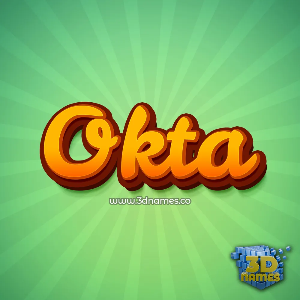 okta in Green Rays style - 3D name wallpaper