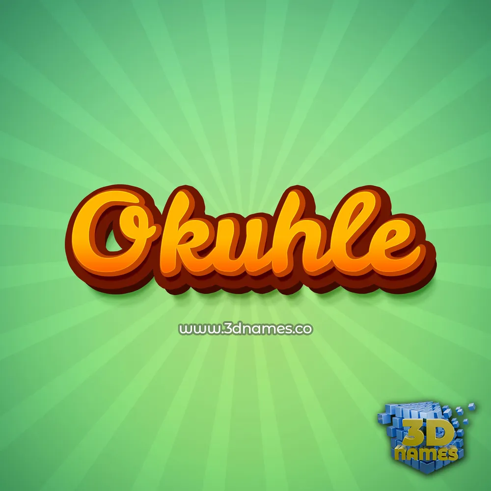 okuhle in Green Rays style - 3D name wallpaper