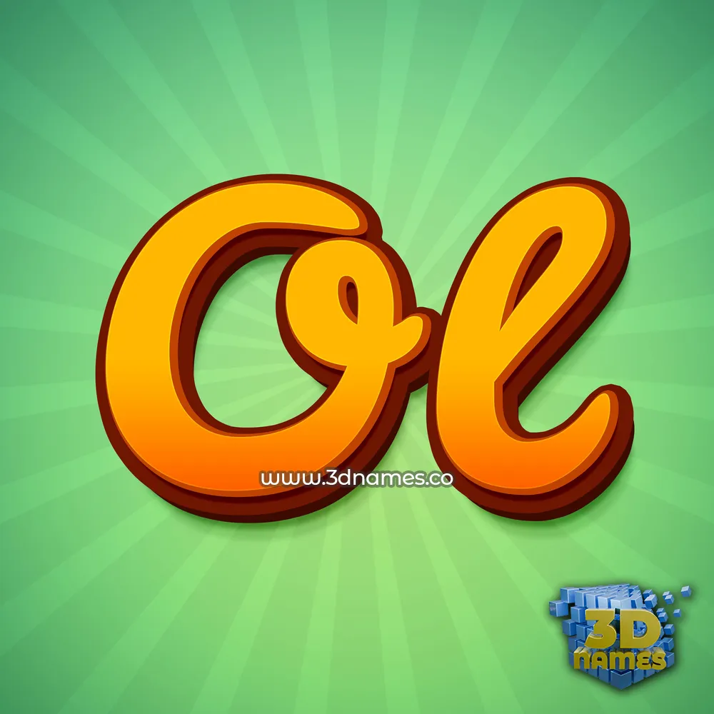 ol in Green Rays style - 3D name wallpaper