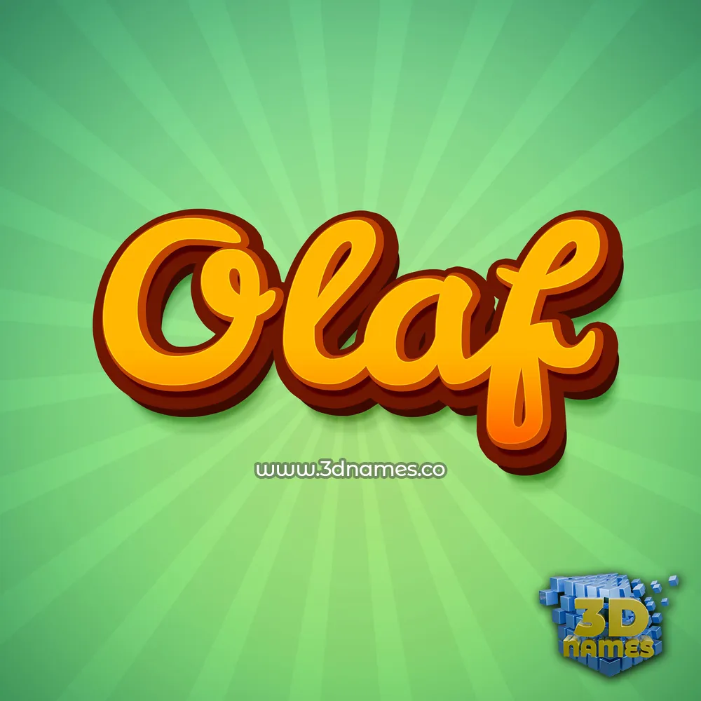 olaf in Green Rays style - 3D name wallpaper