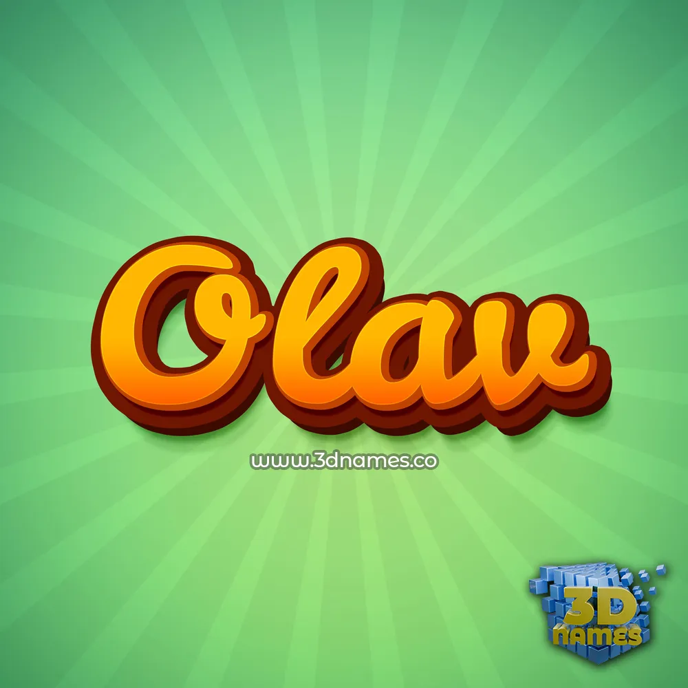 olav in Green Rays style - 3D name wallpaper
