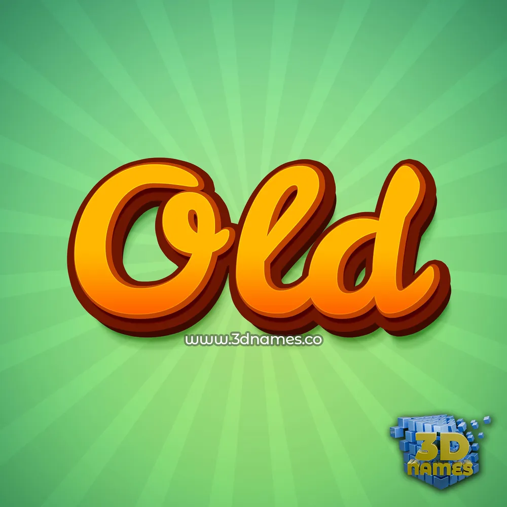 old in Green Rays style - 3D name wallpaper