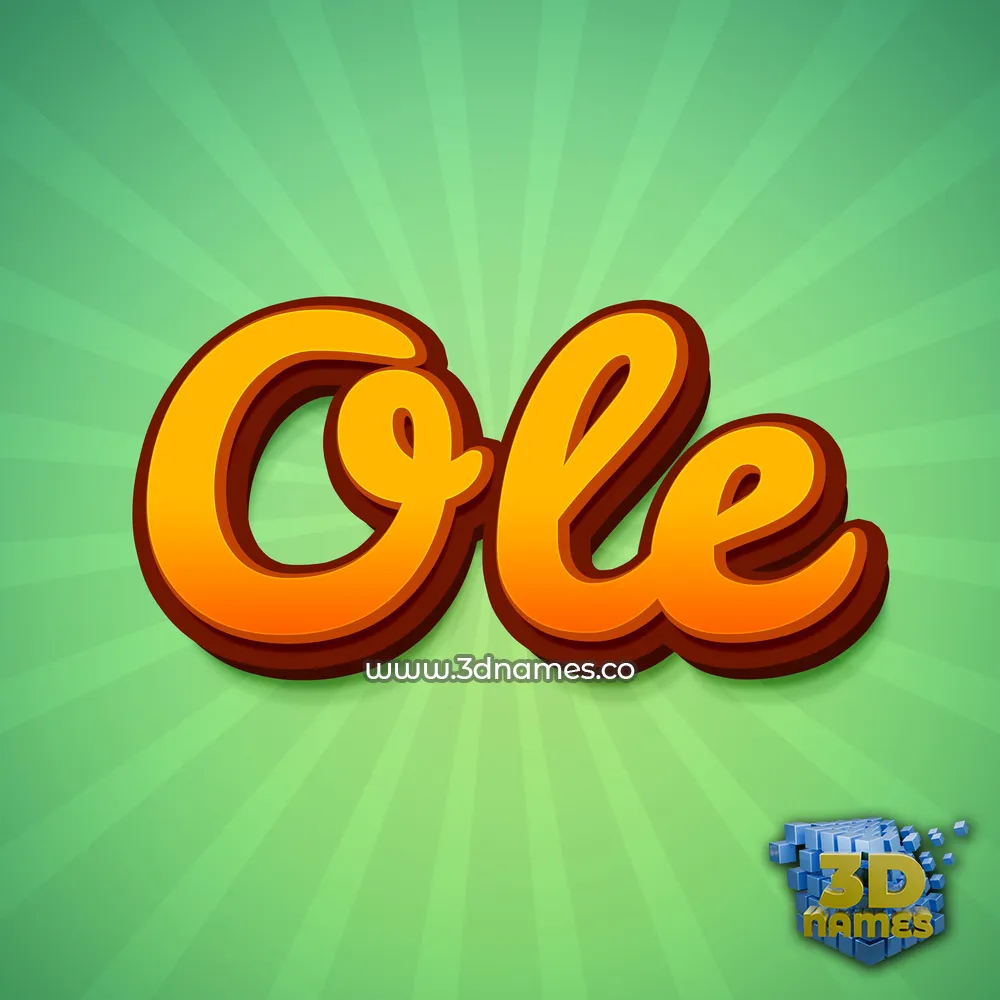 ole in Green Rays style - 3D name wallpaper