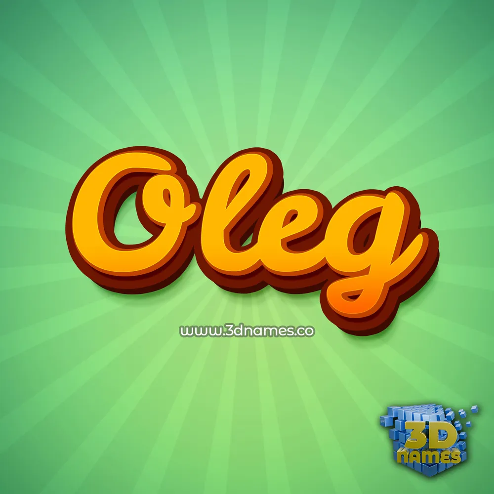 oleg in Green Rays style - 3D name wallpaper