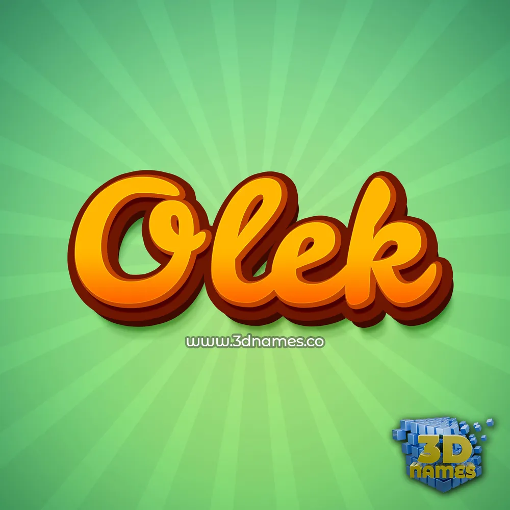 olek in Green Rays style - 3D name wallpaper