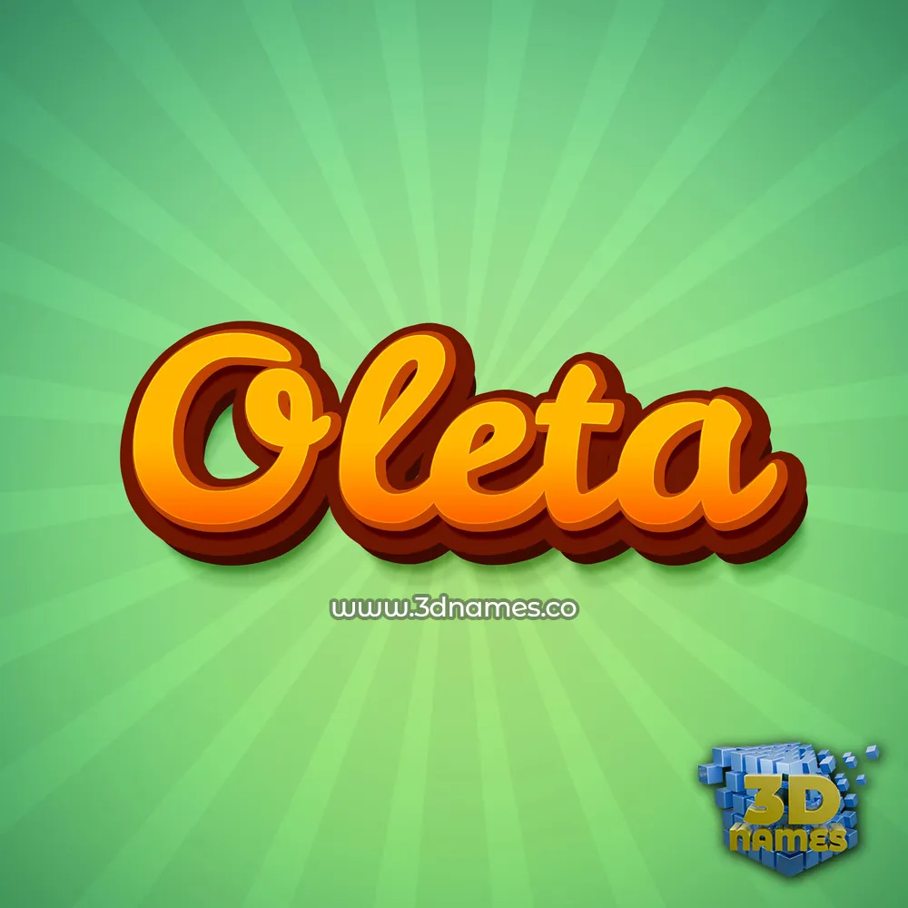 oleta in Green Rays style - 3D name wallpaper