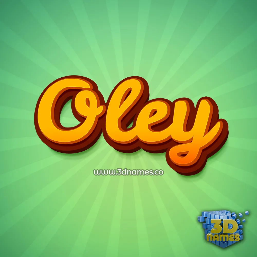oley in Green Rays style - 3D name wallpaper
