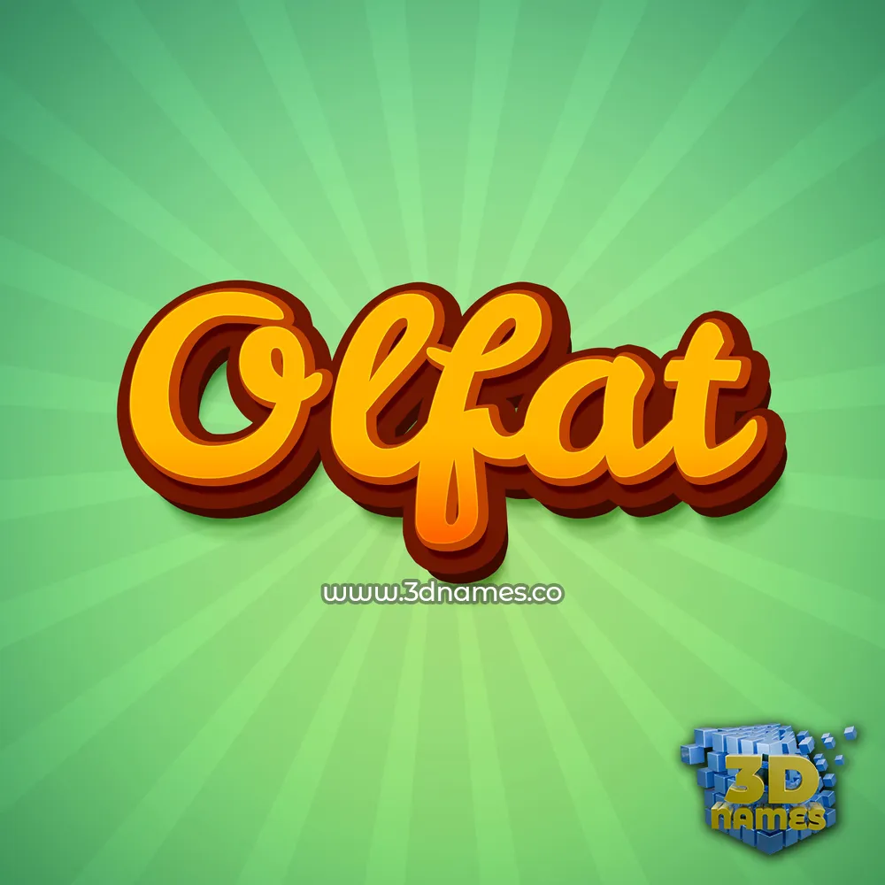 olfat in Green Rays style - 3D name wallpaper