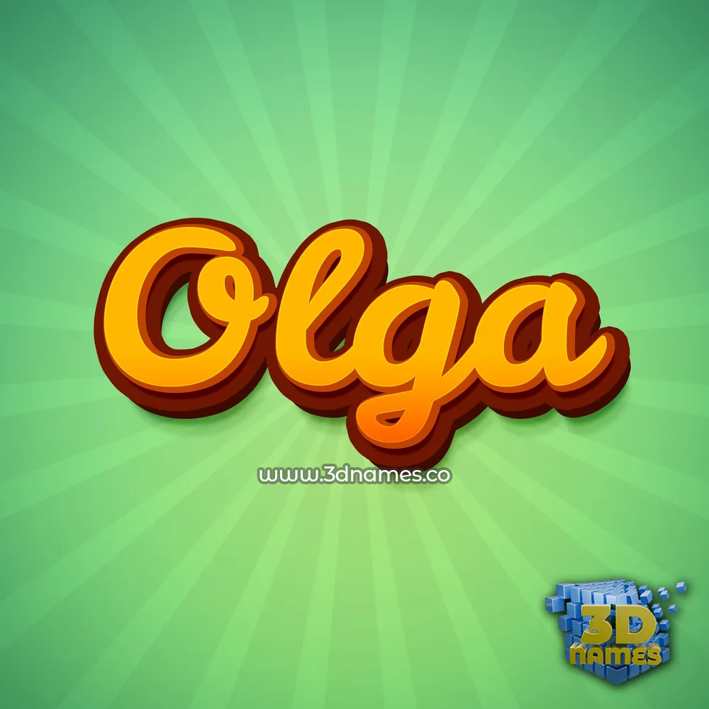olga in Green Rays style - 3D name wallpaper
