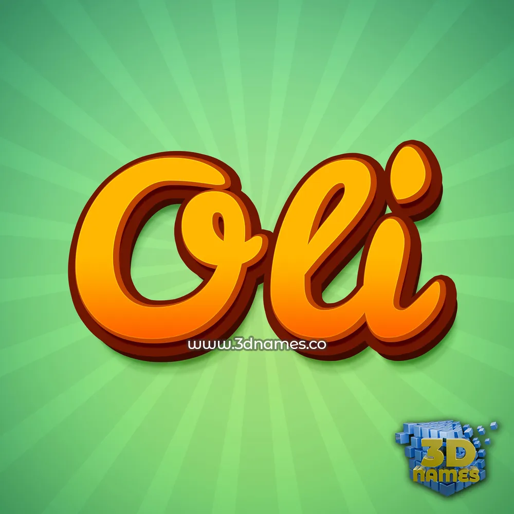 oli in Green Rays style - 3D name wallpaper