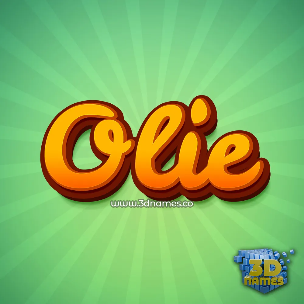 olie in Green Rays style - 3D name wallpaper