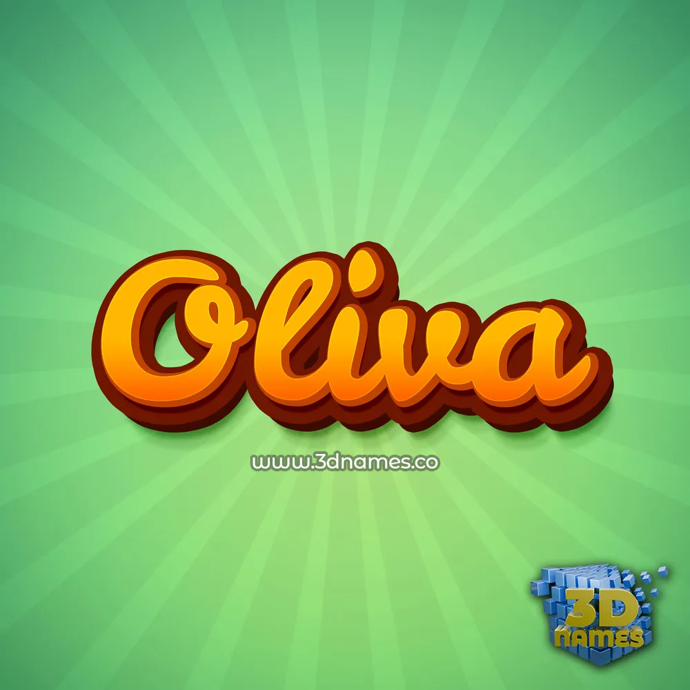 oliva in Green Rays style - 3D name wallpaper