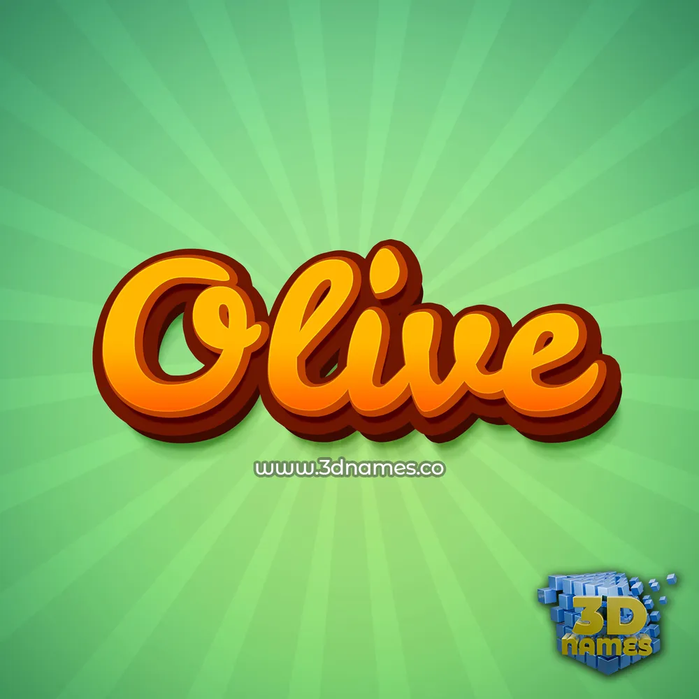 olive in Green Rays style - 3D name wallpaper