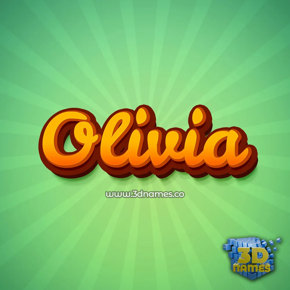 olivia in Green Rays style - 3D name wallpaper