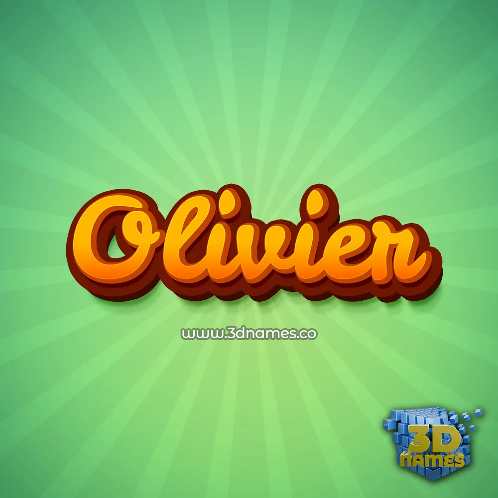 olivier in Green Rays style - 3D name wallpaper