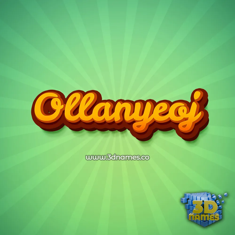 ollanyeoj in Green Rays style - 3D name wallpaper