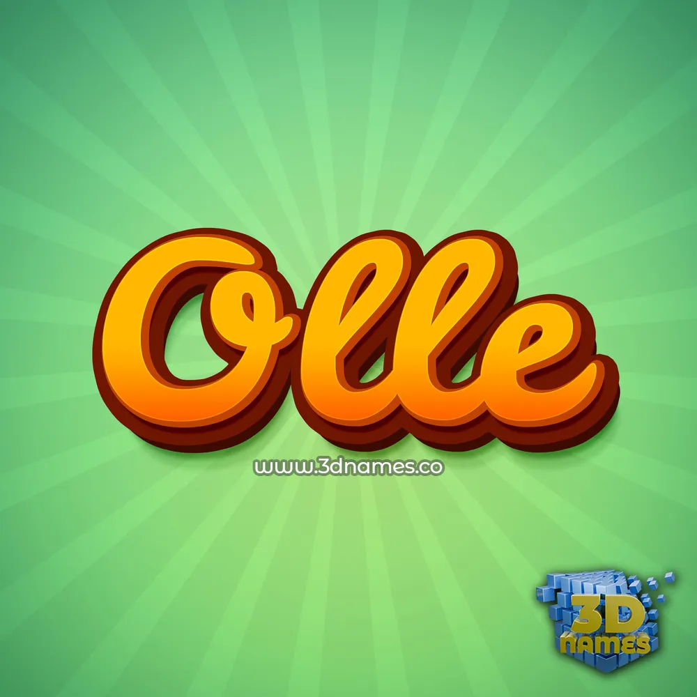 olle in Green Rays style - 3D name wallpaper