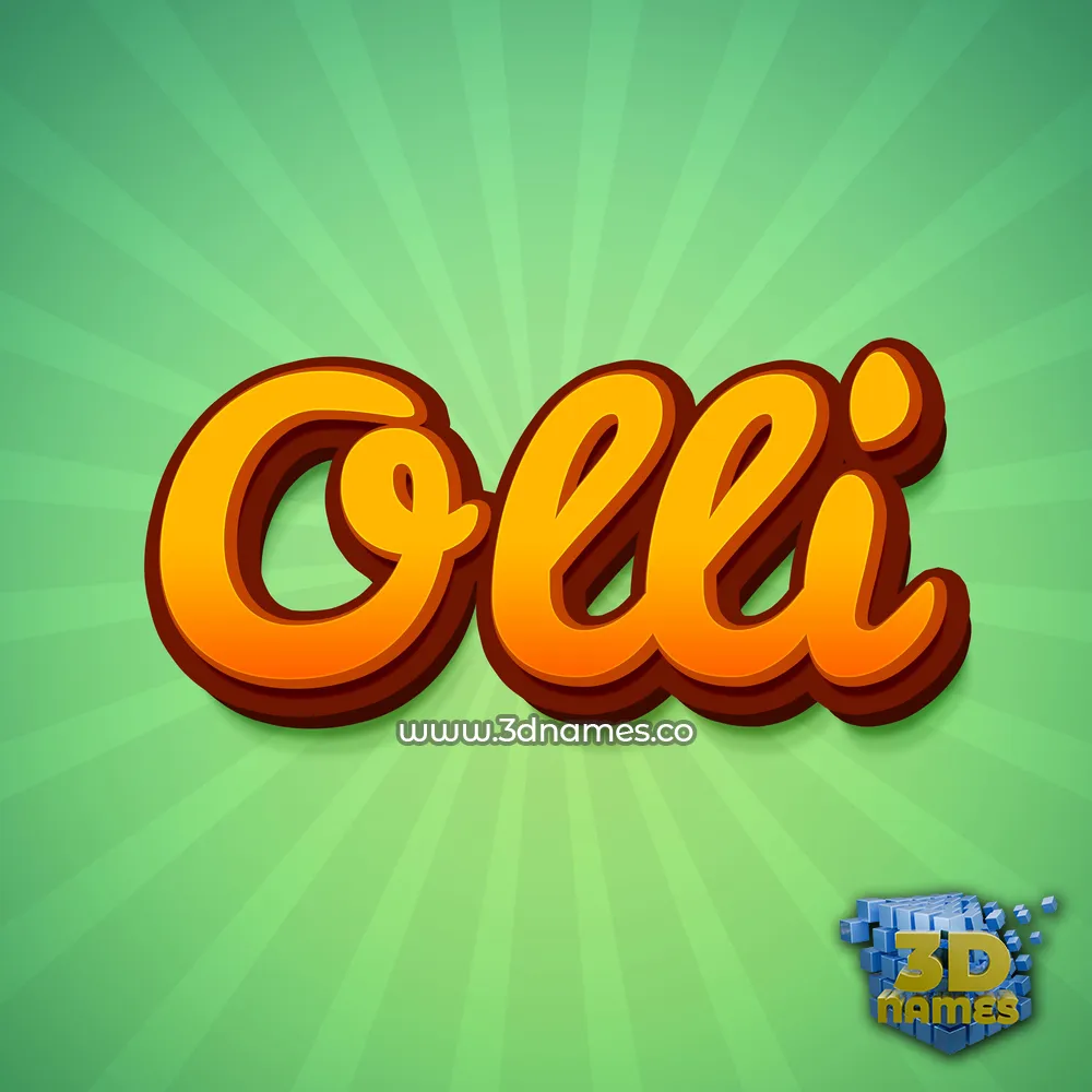 olli in Green Rays style - 3D name wallpaper